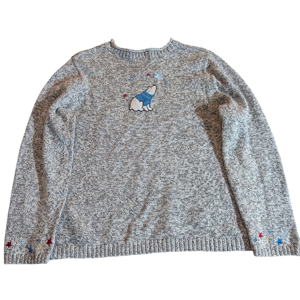 🐻❄️ Christopher & Banks Polar Bear Knit Sweater | Cozy Winter Novelty | Women’s - Picture 5 of 9